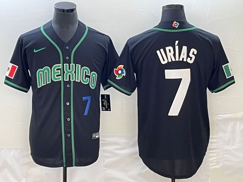 Men 2023 World Cub Mexico #7 Urias Black Nike MLB Jersey31->more jerseys->MLB Jersey